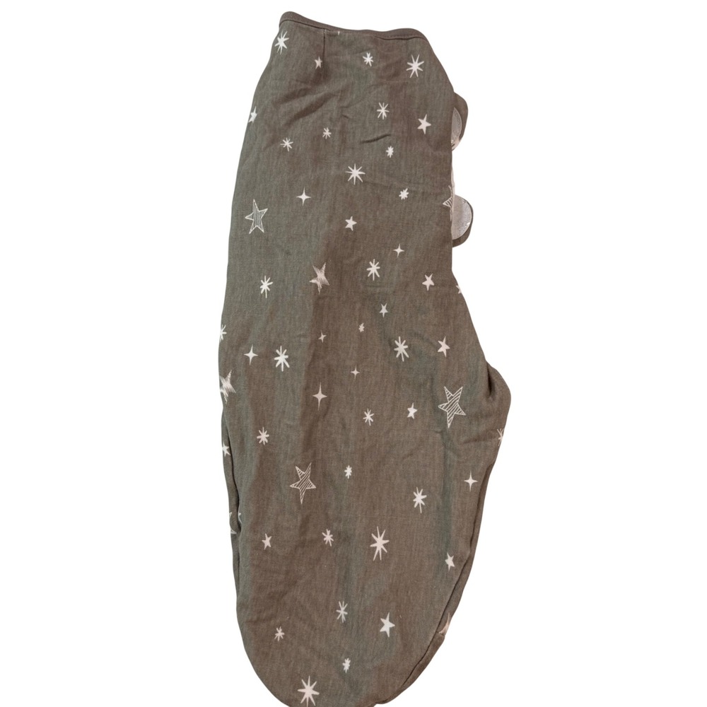 Bublo Swaddle Wrap Baby XS Gray Star Print Adjustable Snug Fit Soft Cotton EUC